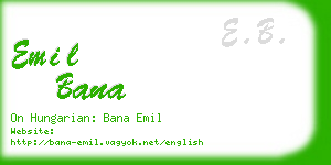 emil bana business card